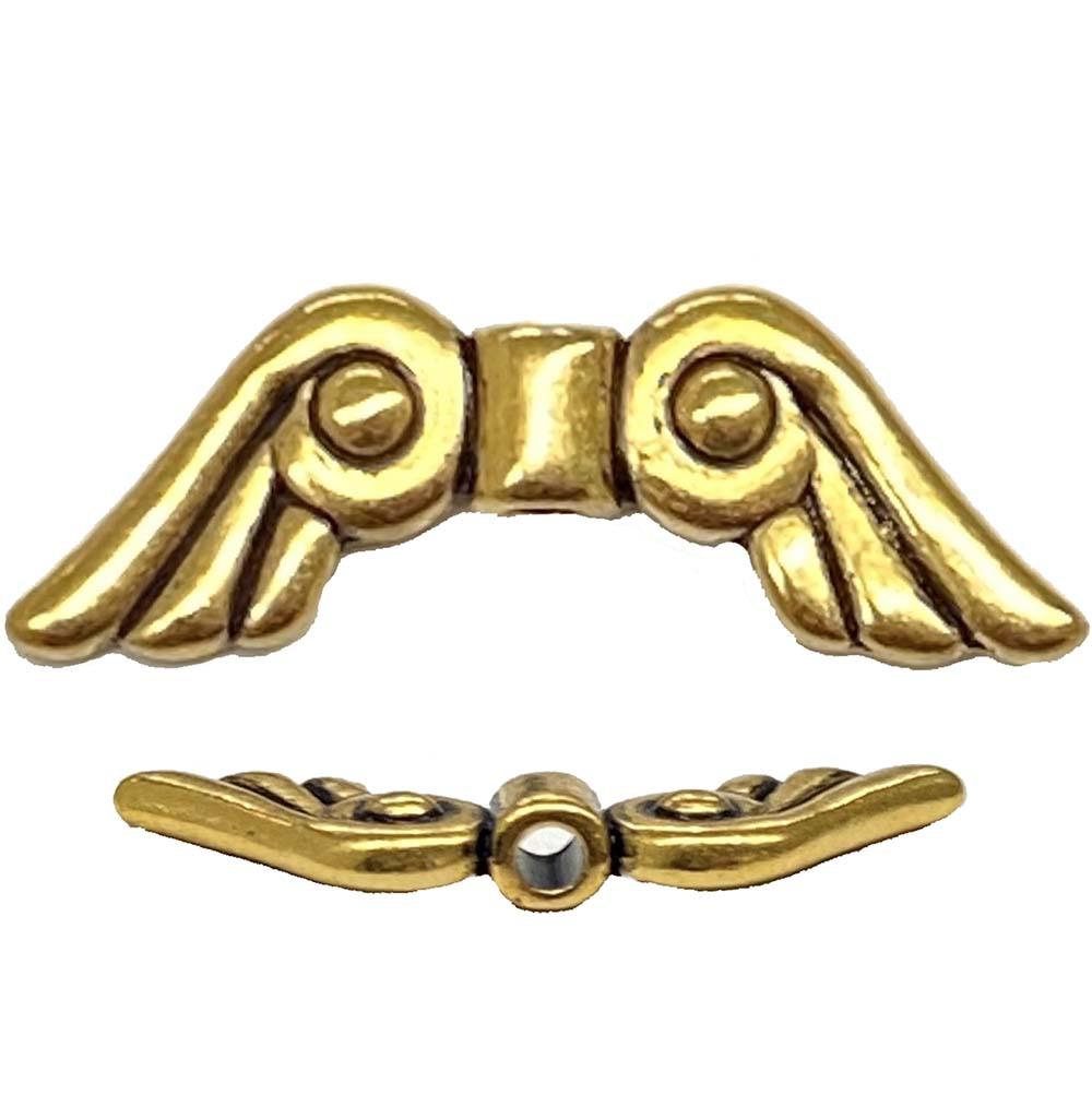 Antique Gold Plate 12x21MM Wing Bead