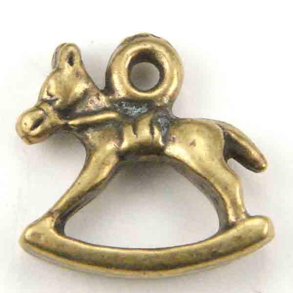 Antique Gold Plate 13MM Rocking Horse
