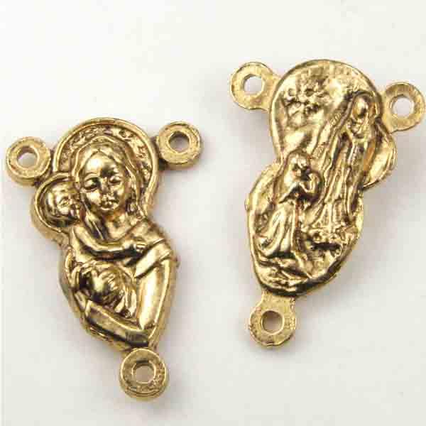 Antique Gold Plate 18.5x20MM Rosary Center