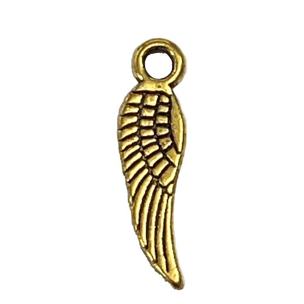 Antique Gold Plate 18x5MM Wing