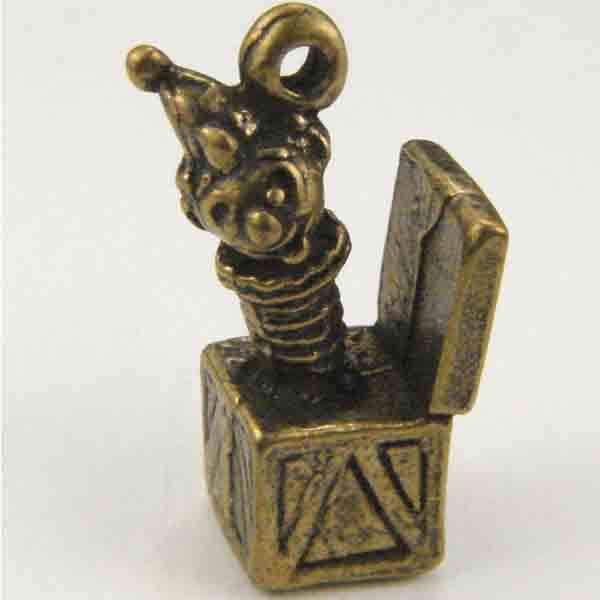 Antique Gold Plate 21x12MM Jack In The Box