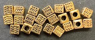 Antique Gold Plate 4.5MM Cube Bead With 2.5MM Large Hole