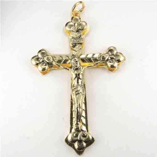 Antique Gold Plate 51x32MM Crucifix