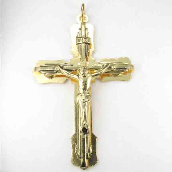 Antique Gold Plate 51x33MM Crucifix