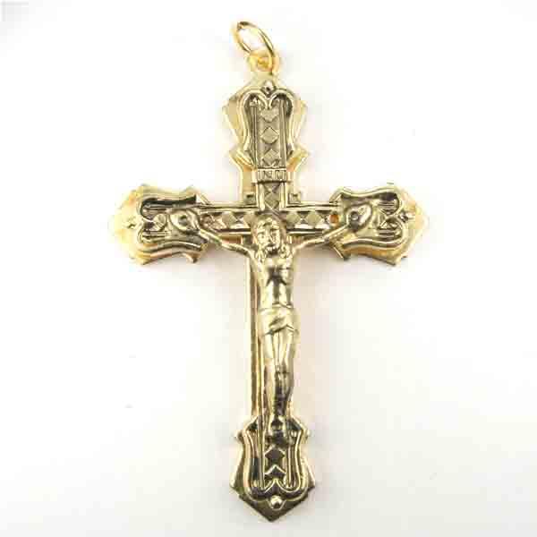 Antique Gold Plate 53x36MM Crucifix
