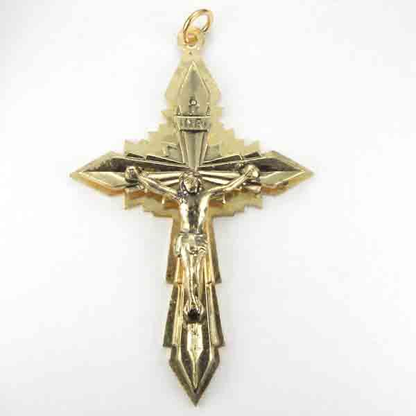 Antique Gold Plate 54x34MM Crucifix