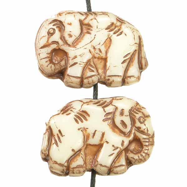 Antique Ivory 16x23MM Elephant