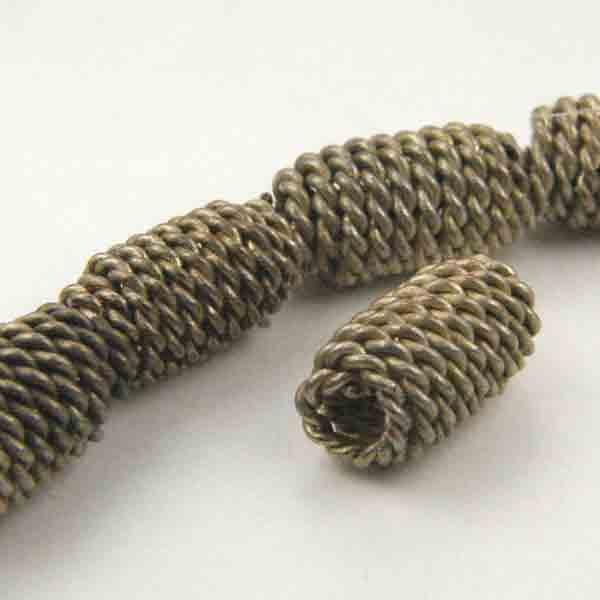 Antique Silver 11X6MM Twisted Wire Oval