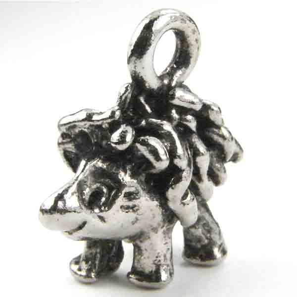 Antique Silver 12x15MM Cast 3-D Hedgehog