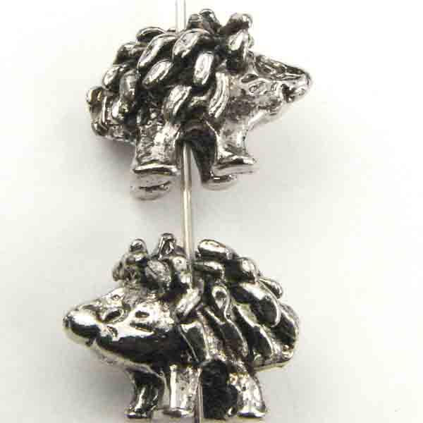 Antique Silver 12x15MM Cast 3-D Hedgehog