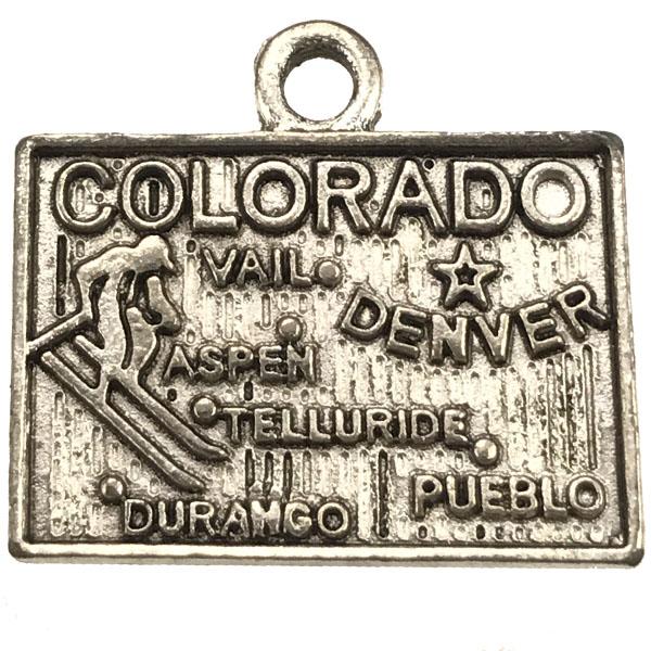 Antique Silver 14x20MM Colorado State Shape