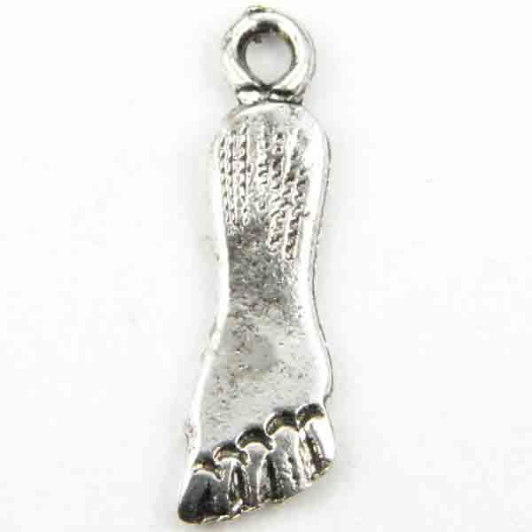 Antique Silver 17x6mm Foot Milagro Foot