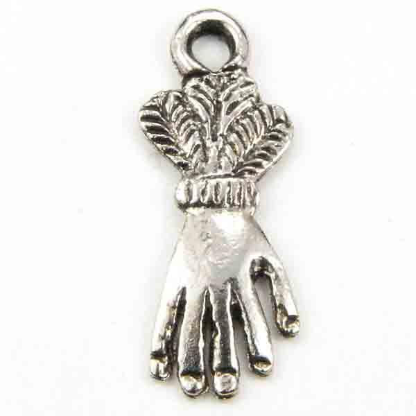 Antique Silver 17x8mm Gloved Hand