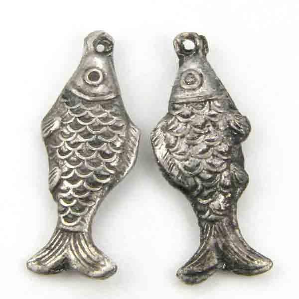 Antique Silver 20X8 Fish Repouse