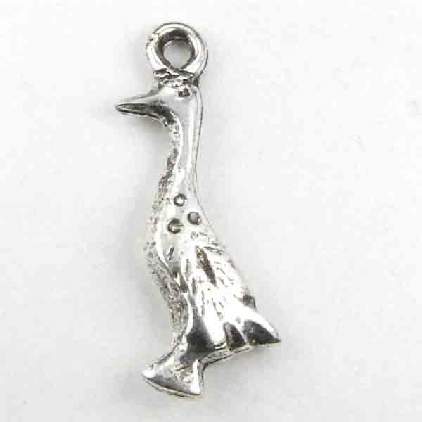 Antique Silver 22x9mm Flattened Goose