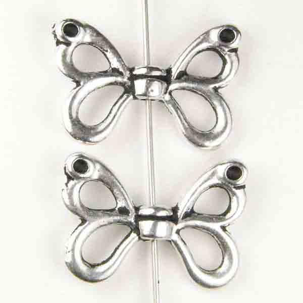 Antique Silver Plate 11x15MM Cast Butterfly Wing