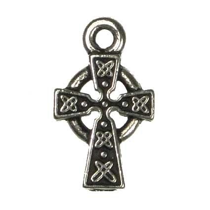 Antique Silver Plate 11x9MM Celtic Cross