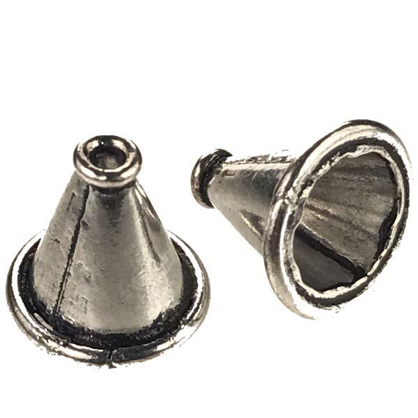 Antique Silver Plate 12x12MM Cone