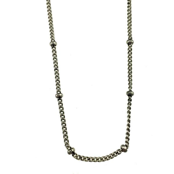 Antique Silver Plate 1.5MM Curb Chain With 2MM Ball