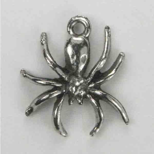 Antique Silver Plate 15MM Spider Charm