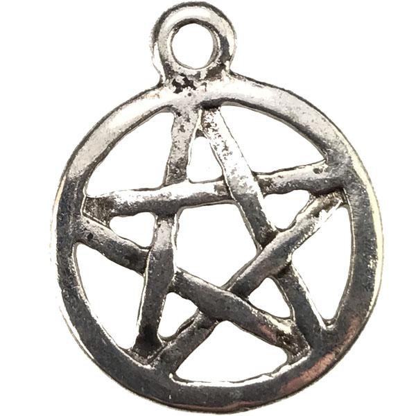 Antique Silver Plate 16MM Pentacle