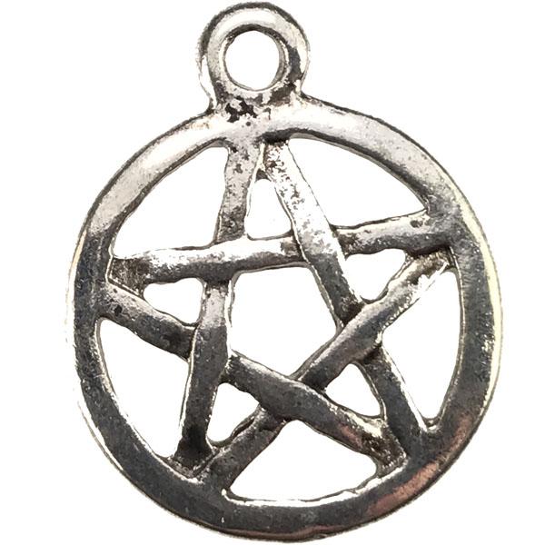 Antique Silver Plate 16MM Pentagram