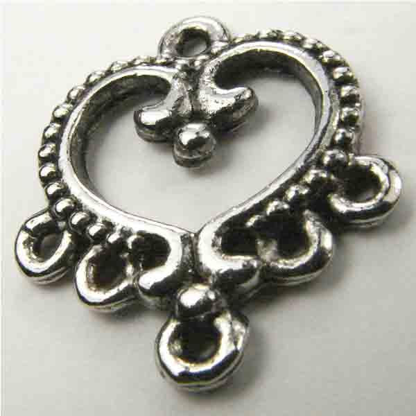 Antique Silver Plate 17MM Hear Connector