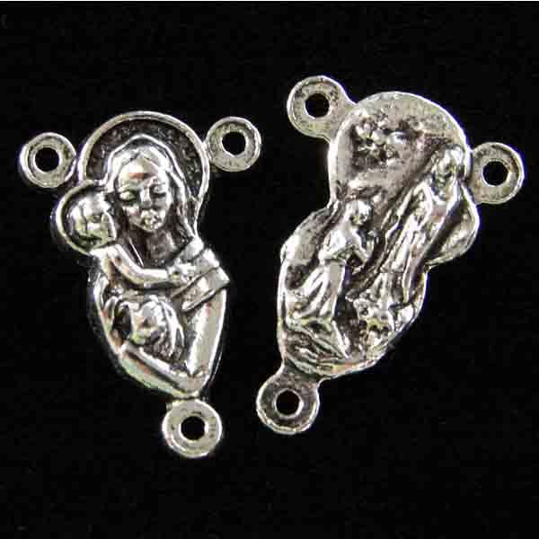 Antique Silver Plate 18.5x20MM Rosary Center