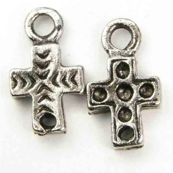 Antique Silver Plate 18x10MM Cast Cross