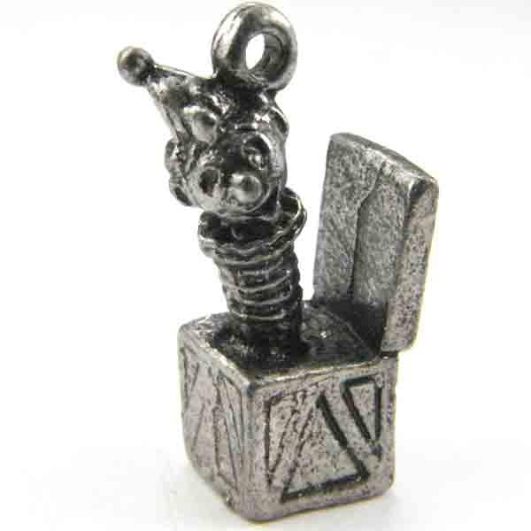 Antique Silver Plate 21x12MM Jack In The Box
