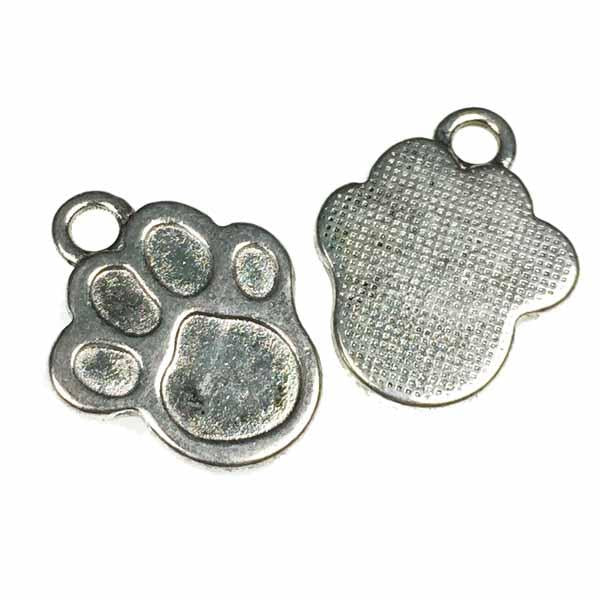 Antique Silver Plate 22x17.5MM Paw Print