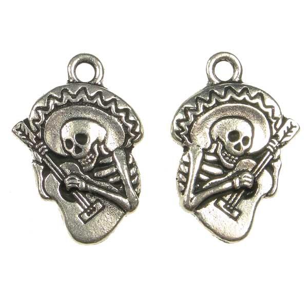 Antique Silver Plate 23x16MM Guitaro