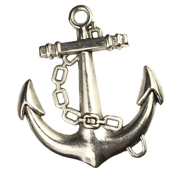 Antique Silver Plate 26x27MM Anchor