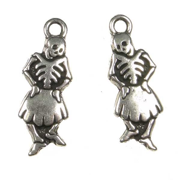 Antique Silver Plate 27x10MM Dancing Senorita