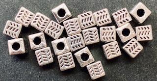Antique Silver Plate 4.5MM Cube Bead With 2.5MM Large Hole