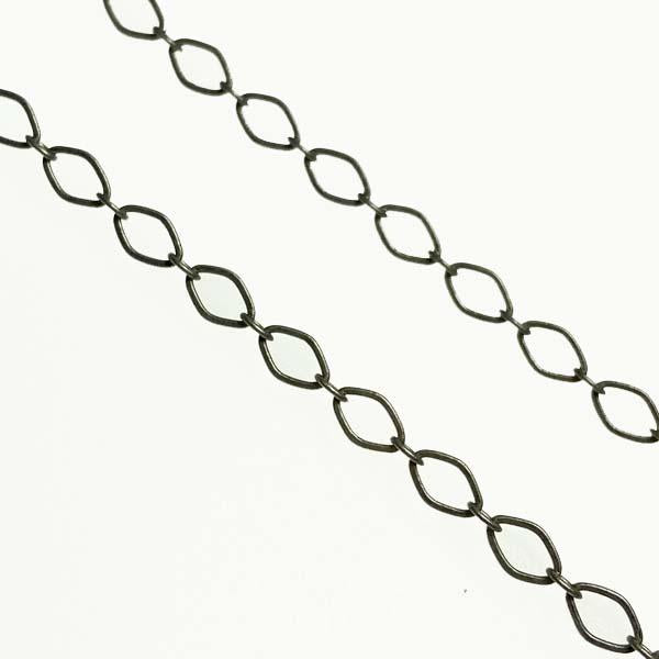 Antique Silver Plate 4x3MM Diamond Long Short Cable Chain