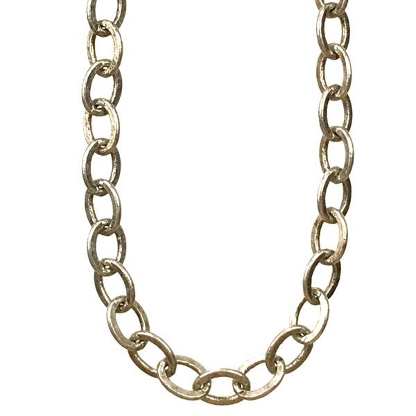 Antique Silver Plate 4x3MM Soldered Flat Oval Cable Chain