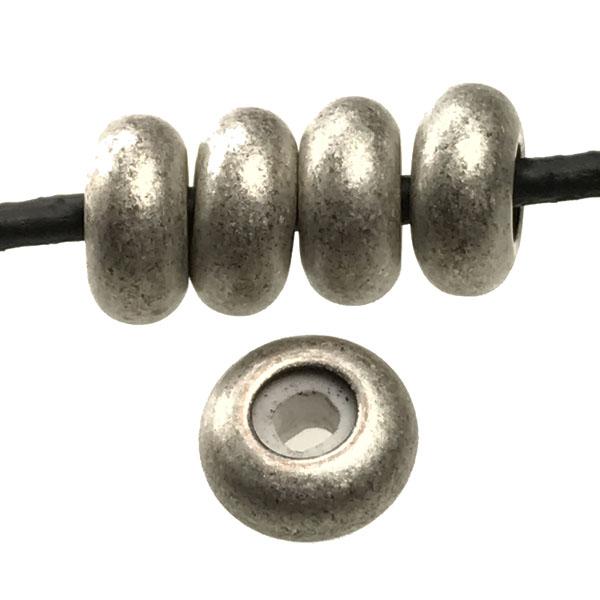 Antique Silver Plate 4x8MM Rondelle Stopper Bead