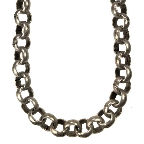 Antique Silver Plate 7MM Rolo Chain