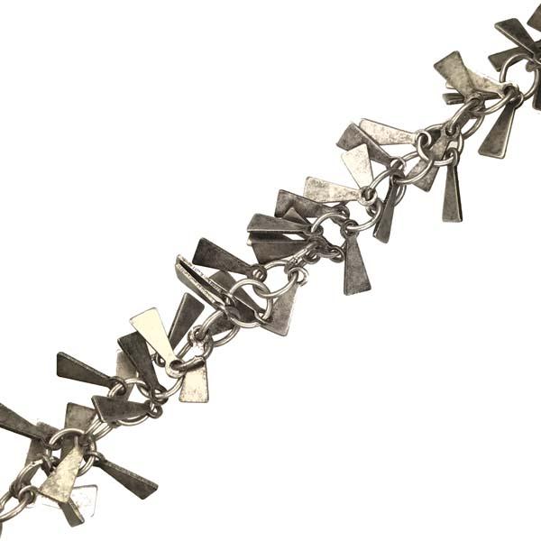 Antique Silver Plate 8MM Triangle Dangle Chain