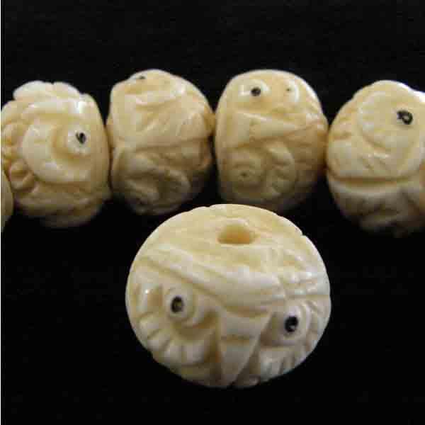 Antiqued White Bone 12X16MM Owl