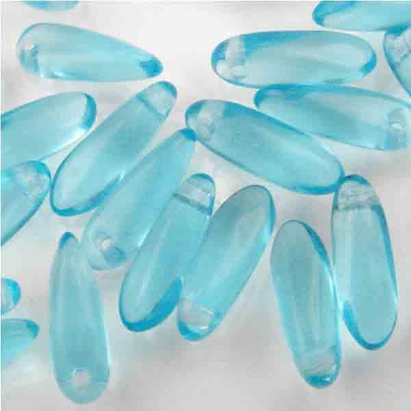 Aqua 10x3MM Dagger Pendant