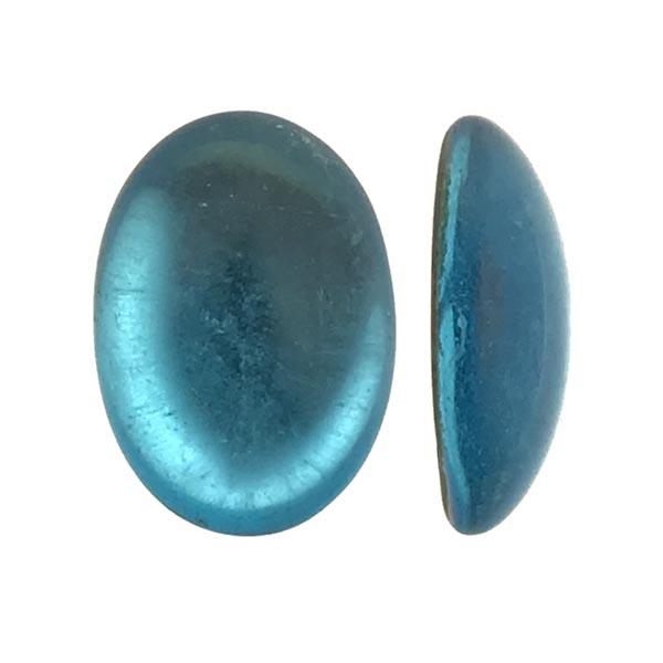 Aqua 14x10MM Foiled Back Cabochon