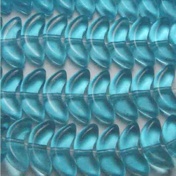 Aqua 14x6MM Wing Crescent Bead