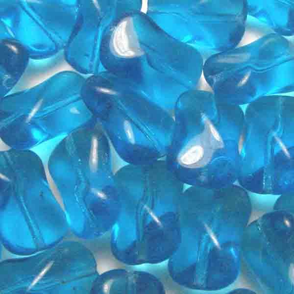 Aqua 15X10MM Twisted Linsin