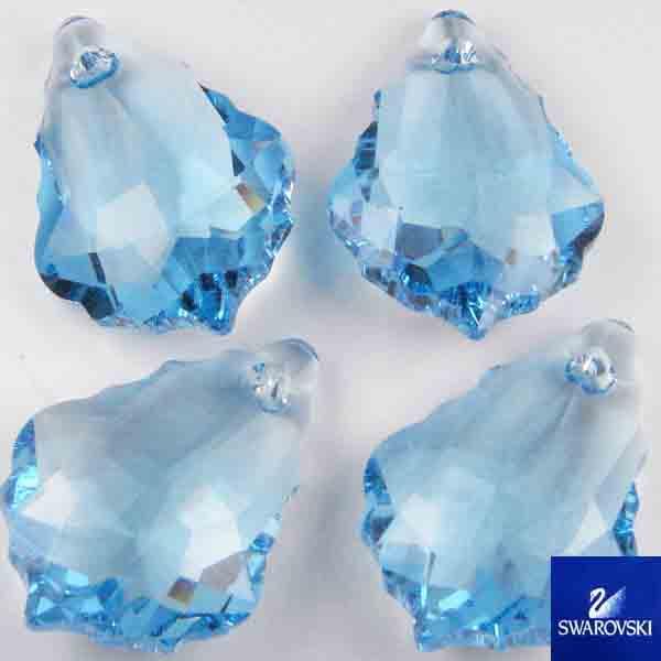 Aqua 16X11MM Scalloped Edge Flatback