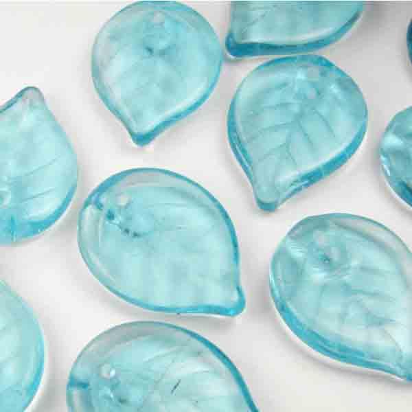 Aqua 18X13MM Veined Leaf