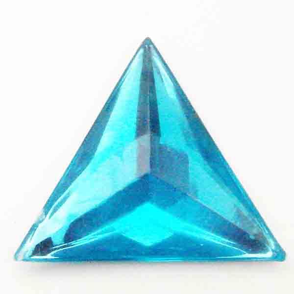 Aqua 25mm Triangle Plastic Faceted Mirrored Flatback Stone