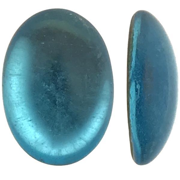 Aqua 25x18MM Foiled Back Cabochon