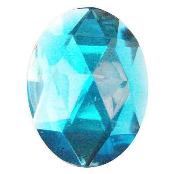 Aqua 40x30MM Table Cut Acrylic Cabochon